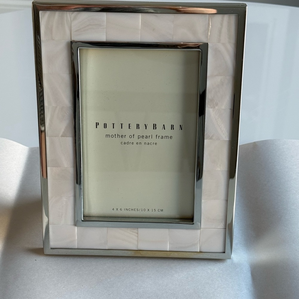 Pottery Barn Pearl and Silver Frame-New-4X6